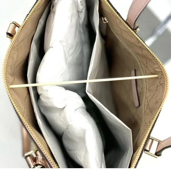 Michael Kors Large Charlotte TZ Tote Bag Rose Gold - Picture 9 of 10